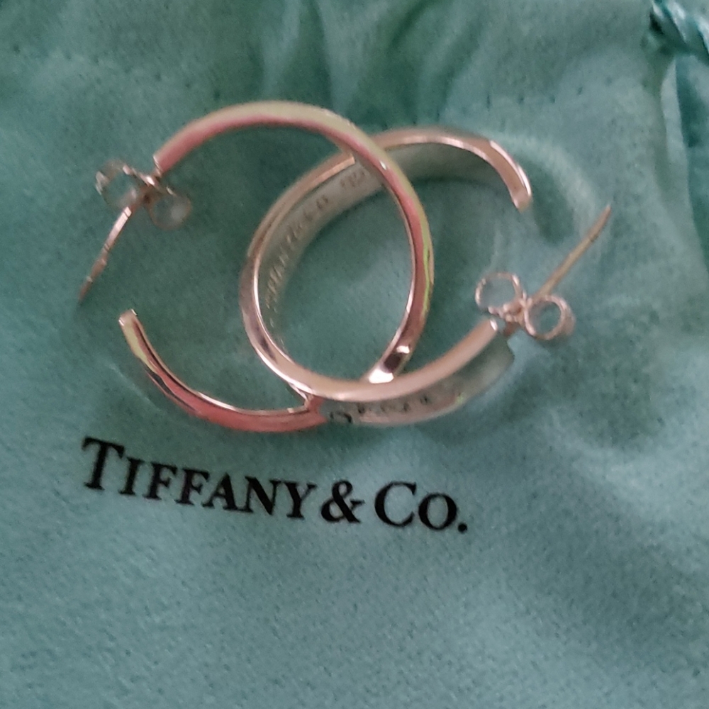 Tiffany & Co 1837 Collection Sterling Silver Hoops